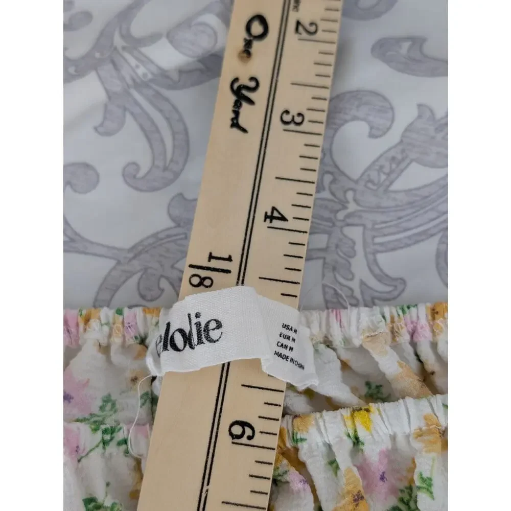 elodie puff sleeve smocked crop top size medium - Picture 4 of 6